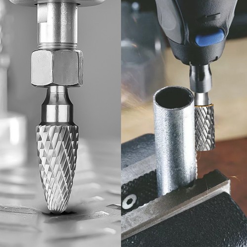 5x 1/4'' Shank Double Cut Tungsten Carbide Steel Rotary Burr Die Grinder Bit Set