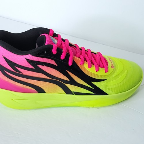 Pre-owned Puma Melo Mb.02 Rick & Morty Pink Green 377411-02 Men Basketball Shoes Size 13