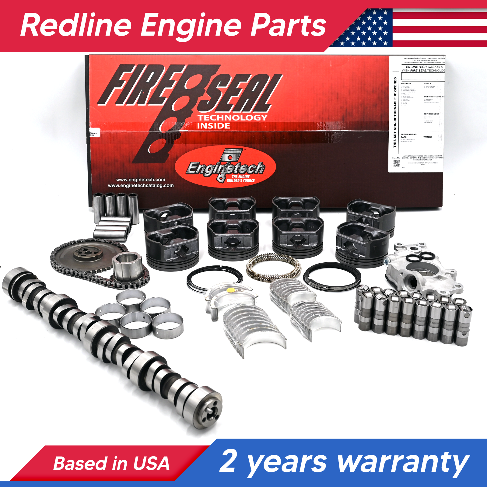 5.3 Master Rebuild Kit W/ Dish Tops FIT 04-06 Chevrolet 5.3L 5300 VORTEC 