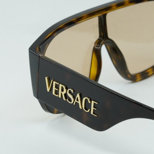 Pre-owned Versace Ve4439 108/73 Havana/light Brown 133-1-145 Sunglasses
