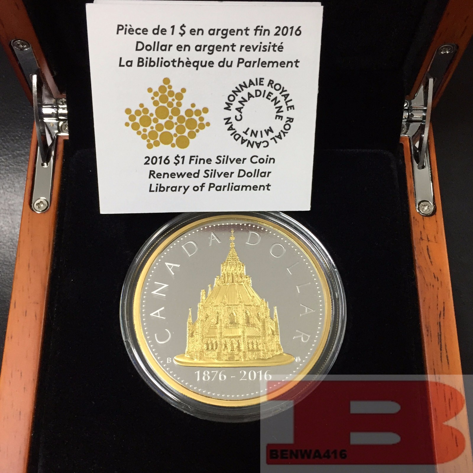 2016 Renewed Dollar Canada # 2 Library of Parliament 2 oz .9999 Silver Big Coin