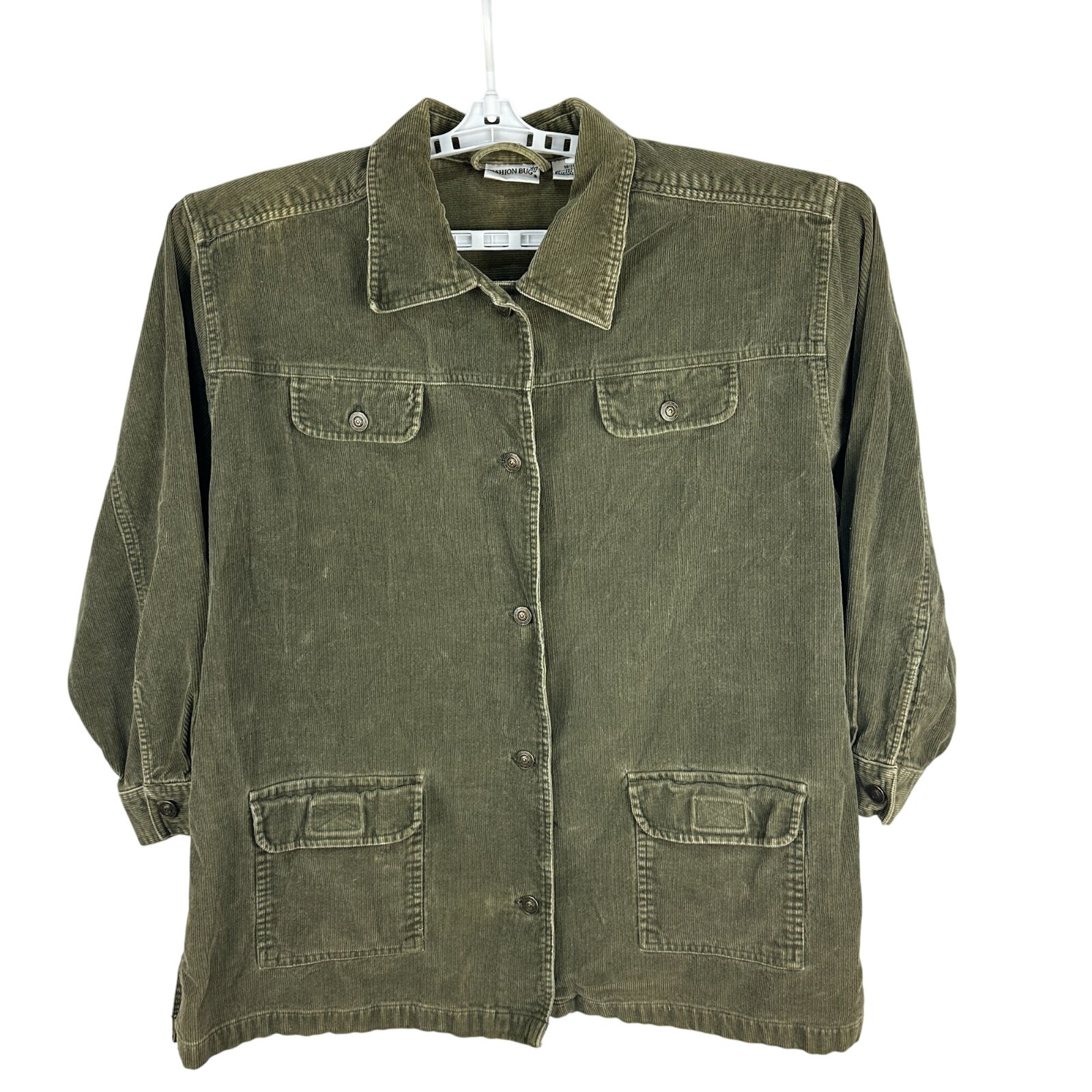 Vintage Fashion Bug Olive Green Corduroy Jacket Womens Size