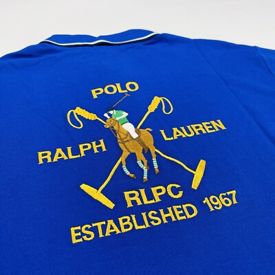 Polo Ralph Lauren Size XLT Mens Big Pony Logo Blue Classic Club Shirt RLPC