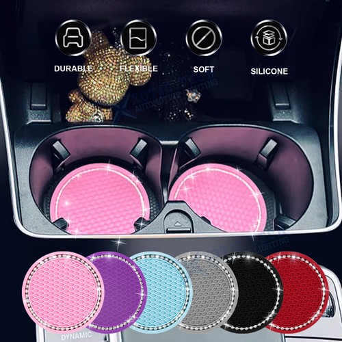 Universal Anti-Slip Glitter Cup Mats Auto Drink Coaster Car Interior Decoration