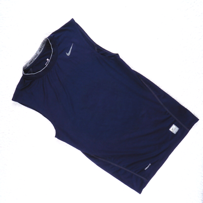 Nike FIT DRY Pro Team Sleeveless Compression Shirt Navy Blue