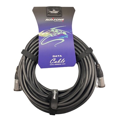 Roxtone 50 Ft SHIELDED Cat 6A S/FTP Cable with EtherCon to Ethercon RJ45 plugs.
