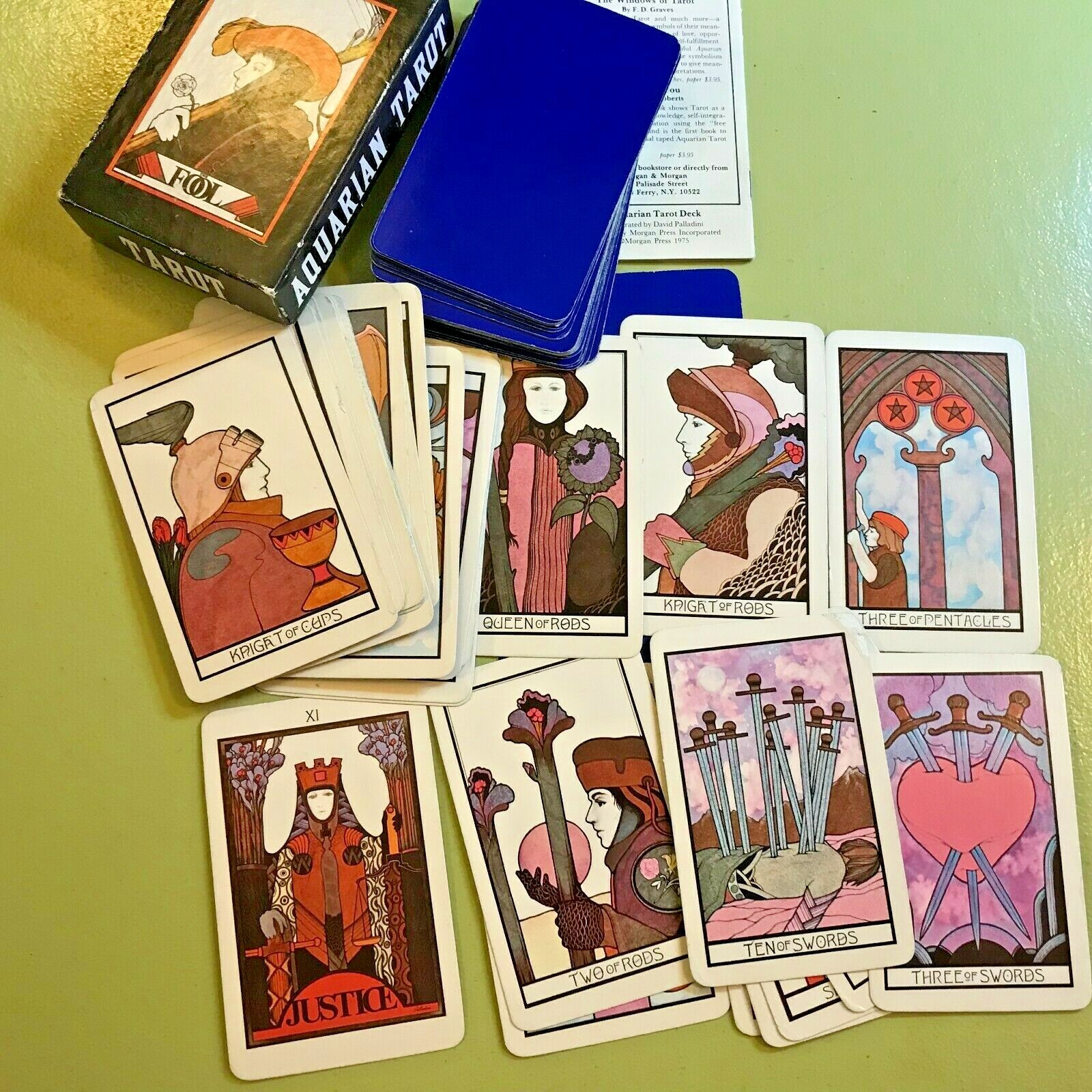 Vintage 1970 Aquarian Tarot Cards Deck Set Box Book Morgan Vintage 1970 Aquarian Tarot Cards Deck Set Box Book Morgan