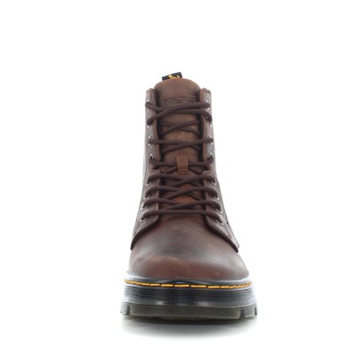 Pre-owned Dr. Martens A23us Men's Ankle Boots 26006207 Combs Leather Crazy Horse In Brown
