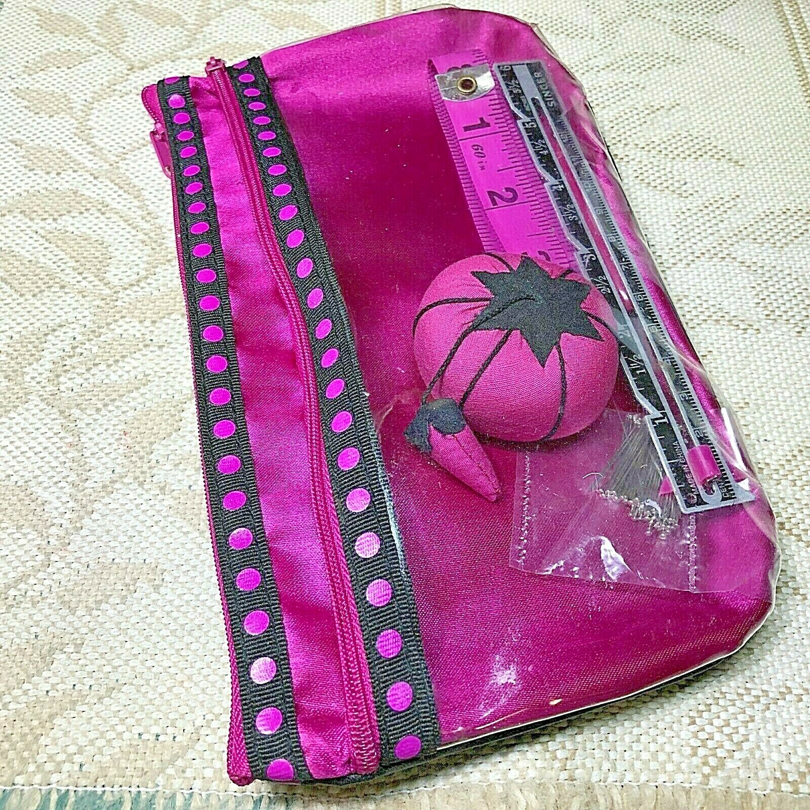 Mini Travel Sewing Kit SINGER Purple 2 Zippered Sections 9