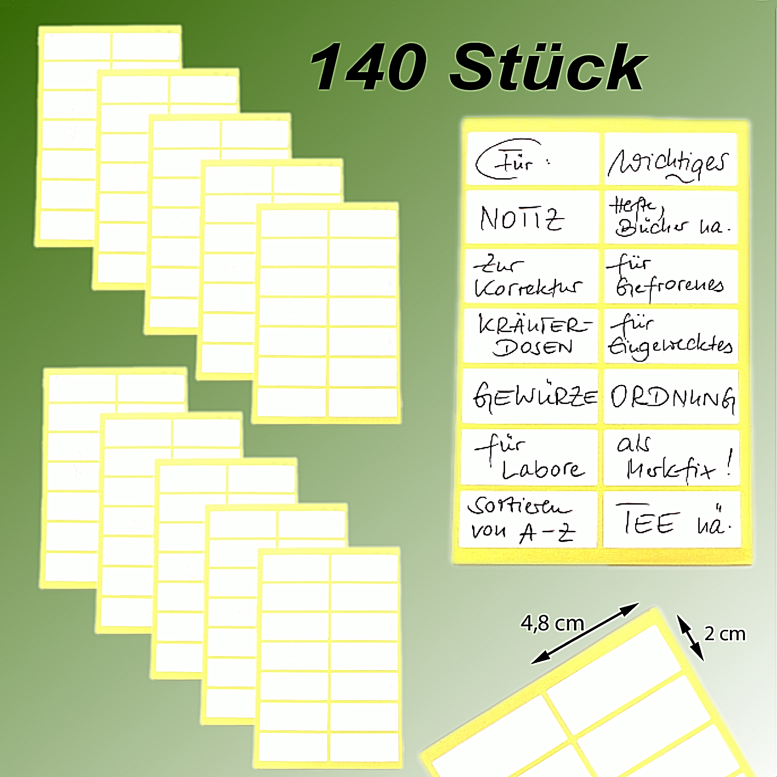 140 Tiefkühletiketten 48x20mm weiß Gefrieretiketten Klebeetiketten selbstklebend