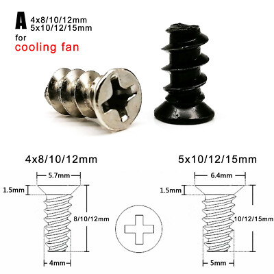 50pcs Computer PC Case HDD SSD Phillips Flat Round Head Repair Mount Screw Bolt