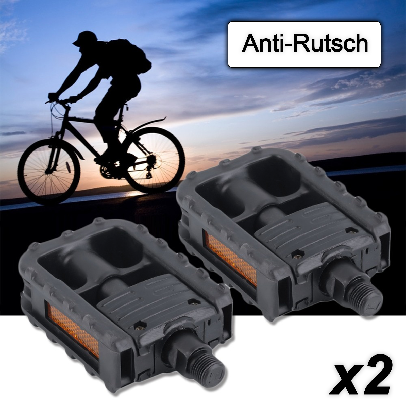 Fahrrad Pedale Anti Rutsch Trekking MTB Cityrad Universal Bike Rutschfest Stahl
