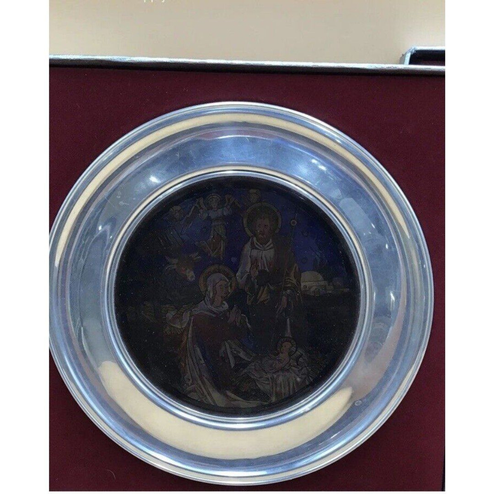Vintage US Historical Society Saint Mary's 1986 Christmas Plate With Case