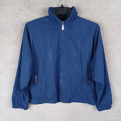 Koret Jacket Womens Medium Blue Full Zip Track Lined Polyester Zip Pockets