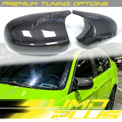 Real Carbon Fiber Mirror Cap Cover Replace For BMW E90 E91 08-11 E92 E93 LCI