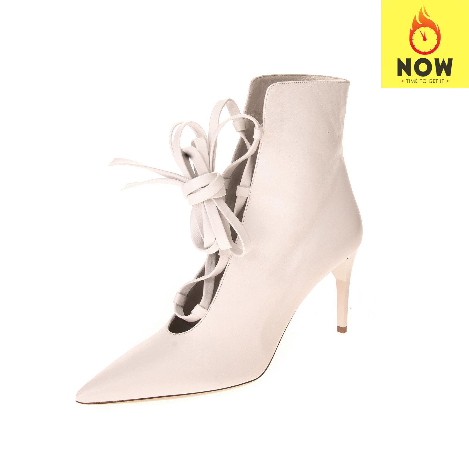 RRP €855 MIU MIU Leather Lace Up Ankle Boots EU 39.5 UK 6