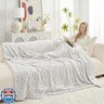 Cozy Bliss Faux Fur Throw Blanket for Couch, Jacquard Fuzzy Plush Soft Thick Winter Throw Blanket for Sofa Bed Living Room Bedroom，60
