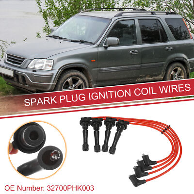 4pcs Spark Plug Wire Ignition Coil Cable No.32700PHK003 for Acura Integra 96-01