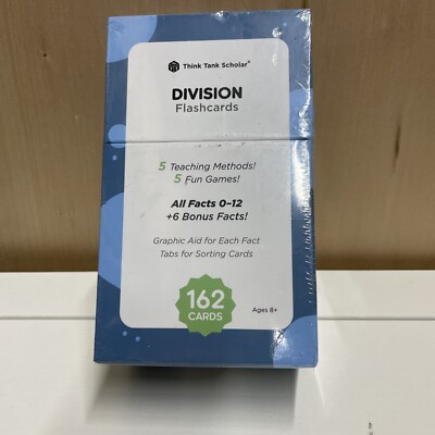 162 Division Flash Cards Think Tank Scholar All Facts 0-12