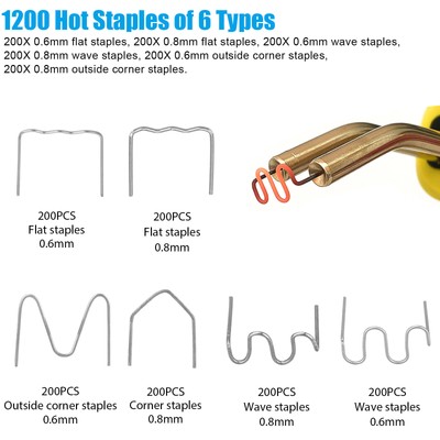 1200x Hot Staple for Car Bumper Fender Welder Stapler Plastic Welding Repair Kit