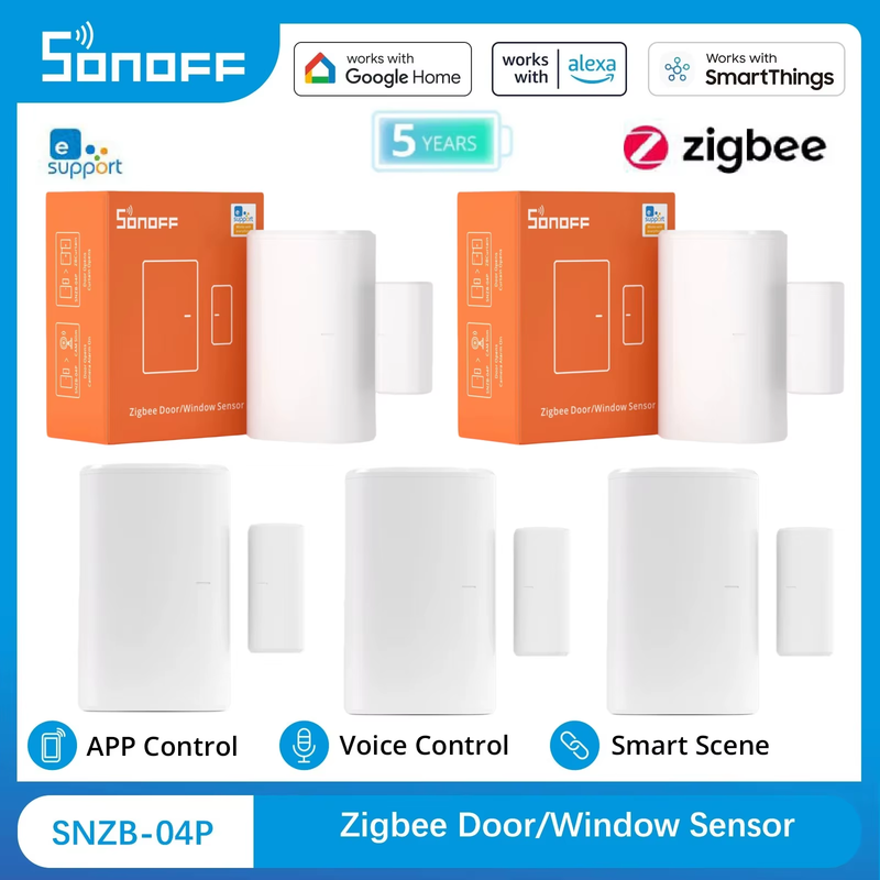 SNZB-04P Zigbee Door Sensor SNZB 04P Home Security Alarm Sensor Local Smart Sce