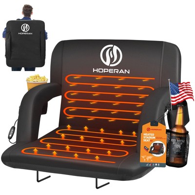 Double Heated Stadium Seats for Bleachers with Back Support 21'' Wide Cushion,...