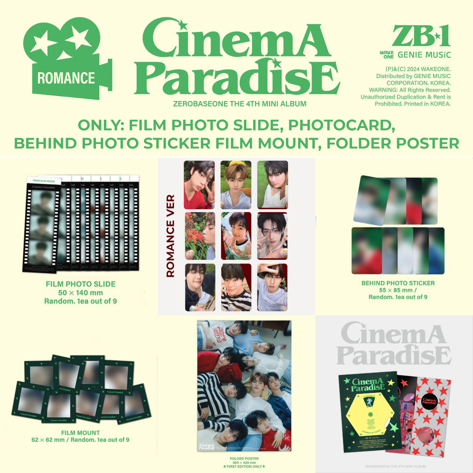 グランドセイコー セール PARADISE CINEMA x ZEROBASEONE ZB1 ROMANCE ALBUM VER タレントカード