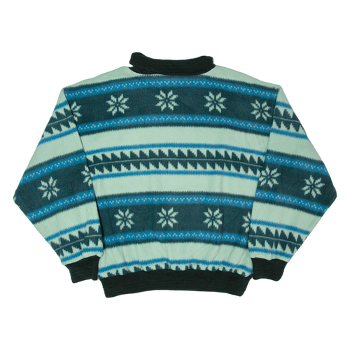 Vintage KAPPA Patterned Jumper Blue 90s Fair Isle Roll Neck Mens L