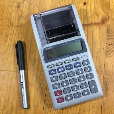 CASIO CALCULATOR Printing Portable Handheld HR-8L AA Batteries VINTAGE 1980s