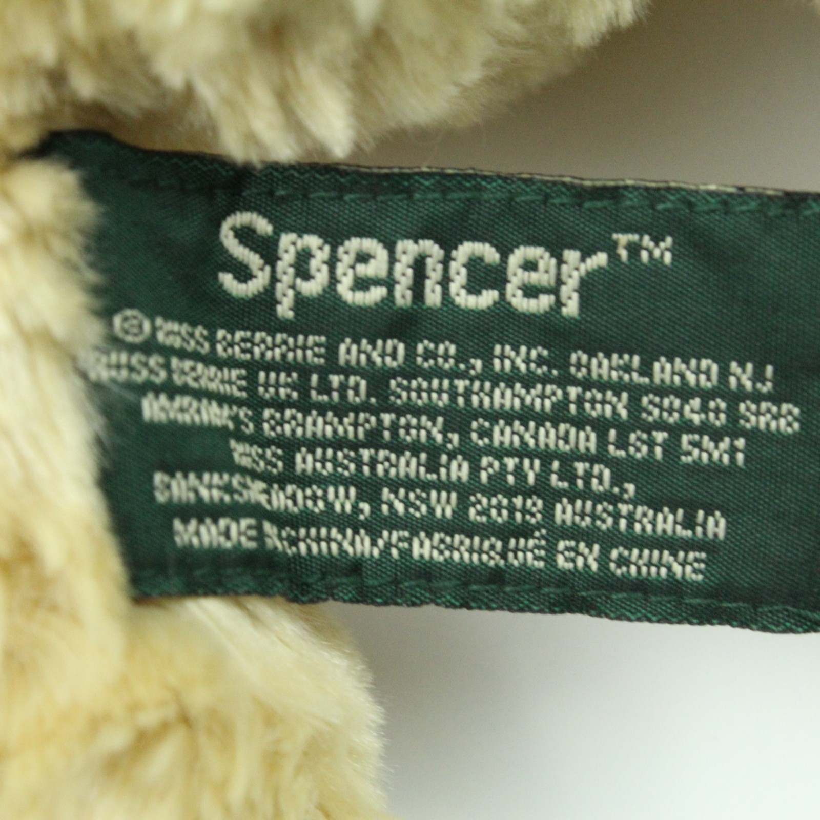 Russ Berrie Teddy Bear Plush Spencer Tan Beige Red Bow 11