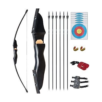 D&Q Archery Recurve Bow and Arrows Set for Adults Wooden 35 