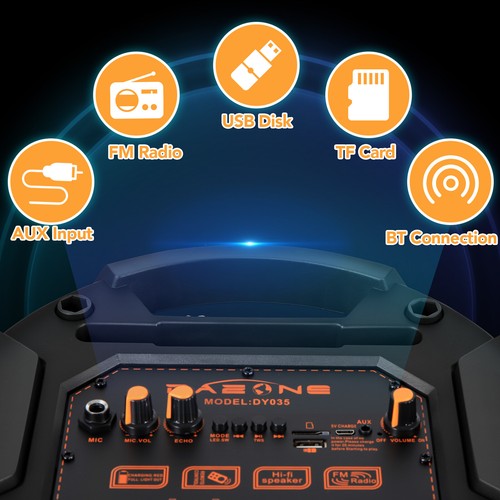 6000W Portable Bluetooth Speaker Sub woofer Heavy Bass Sound Party System & Mic