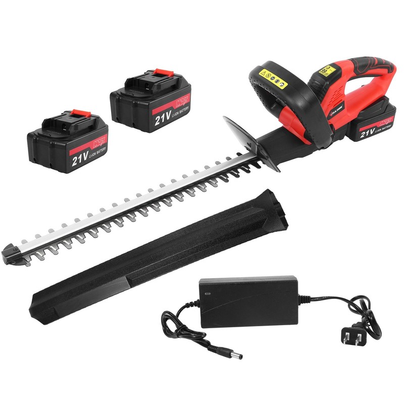 21V Max Li-Ion 20 In Hedge Trimmer Cordless Electric Hedge Trimmer W/ 2 Battery