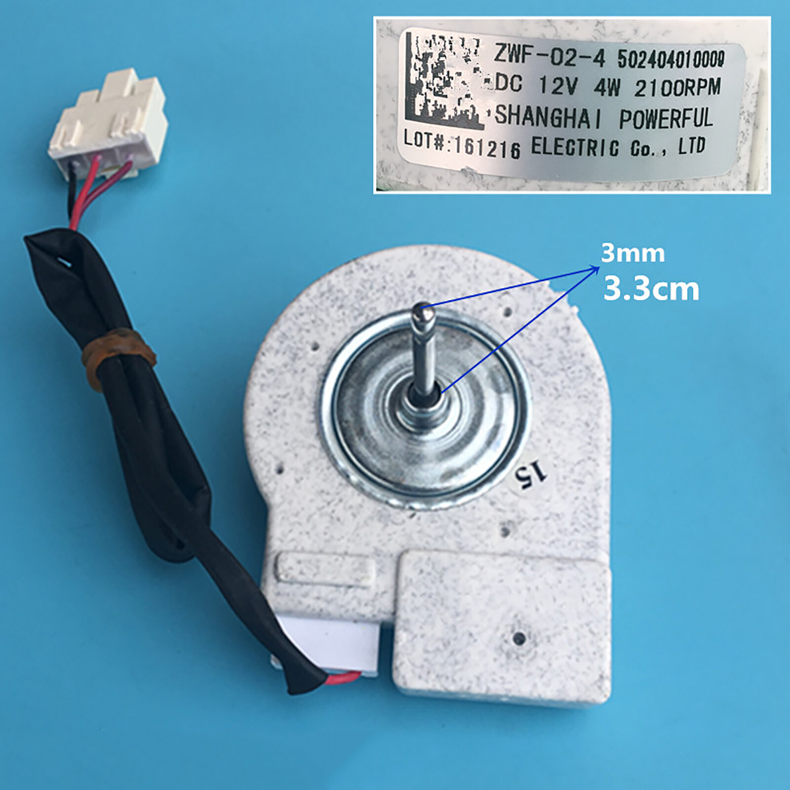 50240401000Q Refrigerator Motor Fan DC12V 4W 2100RPM for ZWF-02-4 Replacement