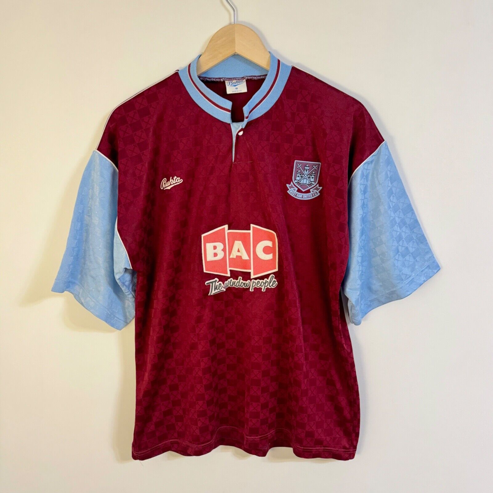 West Ham United 1990/1991 Home Football Shirt Soccer Jersey West Ham United 1990/1991 Home Football Shirt Soccer Jersey