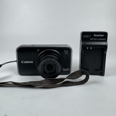 Canon Powershot SX210 IS 14.1MP 14x Zoom HD Video Black Camera Tested