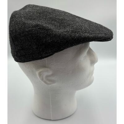 Mens Tweed Cabbie Hat Lawrence & Foster Wool Satin Interior Size 7.5 