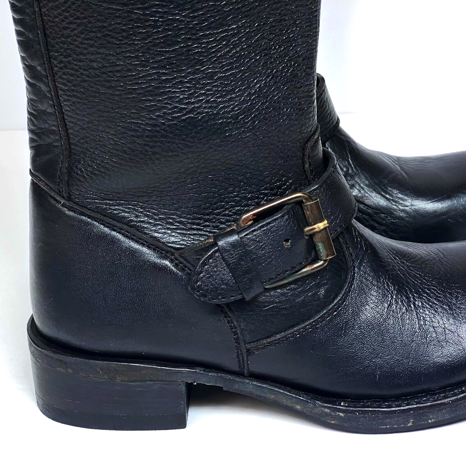ASH Scott Destroyer Hand Made Black Leather Riding Boots Back Size 36 US 6