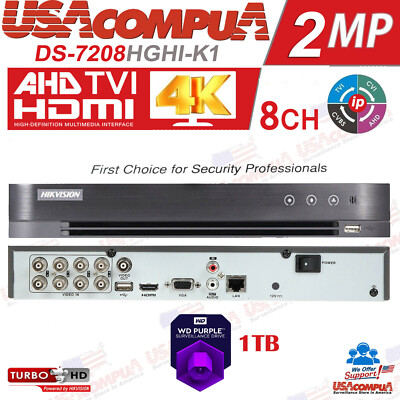 Hikvision 8CH DVR 1080p w/ HDD DVR Recorder optional hard disk 