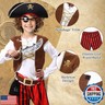 PARTTELY Pirate Costume Set for 3-14 Years Boys, Kids Pirate Costume Set for Toddler Halloween Dressup, Themed Party Red