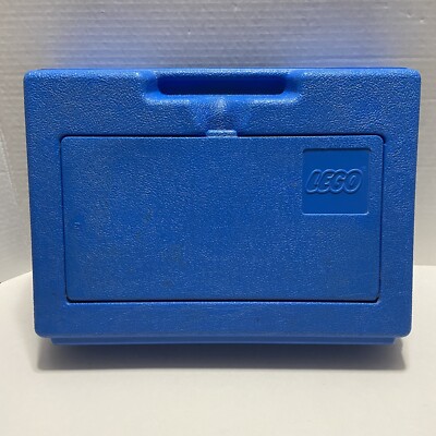 Vintage 1983 LEGO Blue Hard Plastic Carrying Storage Case Box Bin Suitcase