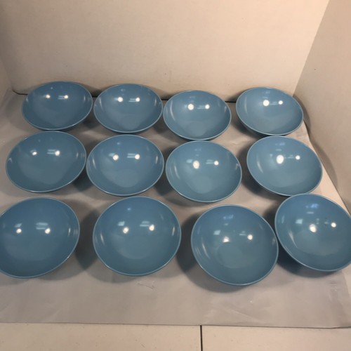 Lot Melamine Allied Chemical  Light Blue  Vintage Made USA Bowls Cups Camper Ect