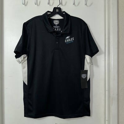 Philadelphia Eagles OTS Brand Men s Size Medium Black Polo Shirt New W/tags