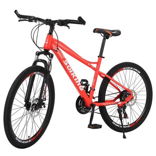 26 inch Mountain Bike 21Speed Suspension Mens Bikes MTB Dual Disc Brakes Bicycle