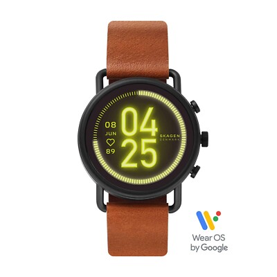 Skagen Connected Falster 3 Gen 5 Stainless Steel and Leather Touchscreen Smartwa
