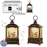 Christmas Snow Globe Lantern Christmas Decorations Water Glittering Lanterns with Music and Timer, USB Lined/Battery Operated Lighted Lantern for Christmas Festival Decoration Gifts (Skiing Snowman)