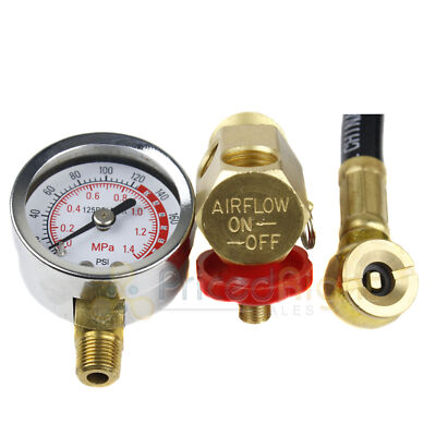 Air Tank Assembly Kit 4 ft Hose 0-200 PSI Gauge 1/4" NPT Tire Chuck GRIP 10351