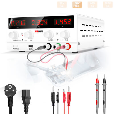 Adjustable 30V 10A DC Power Supply Lab Variabler egulated DC Bench Switching