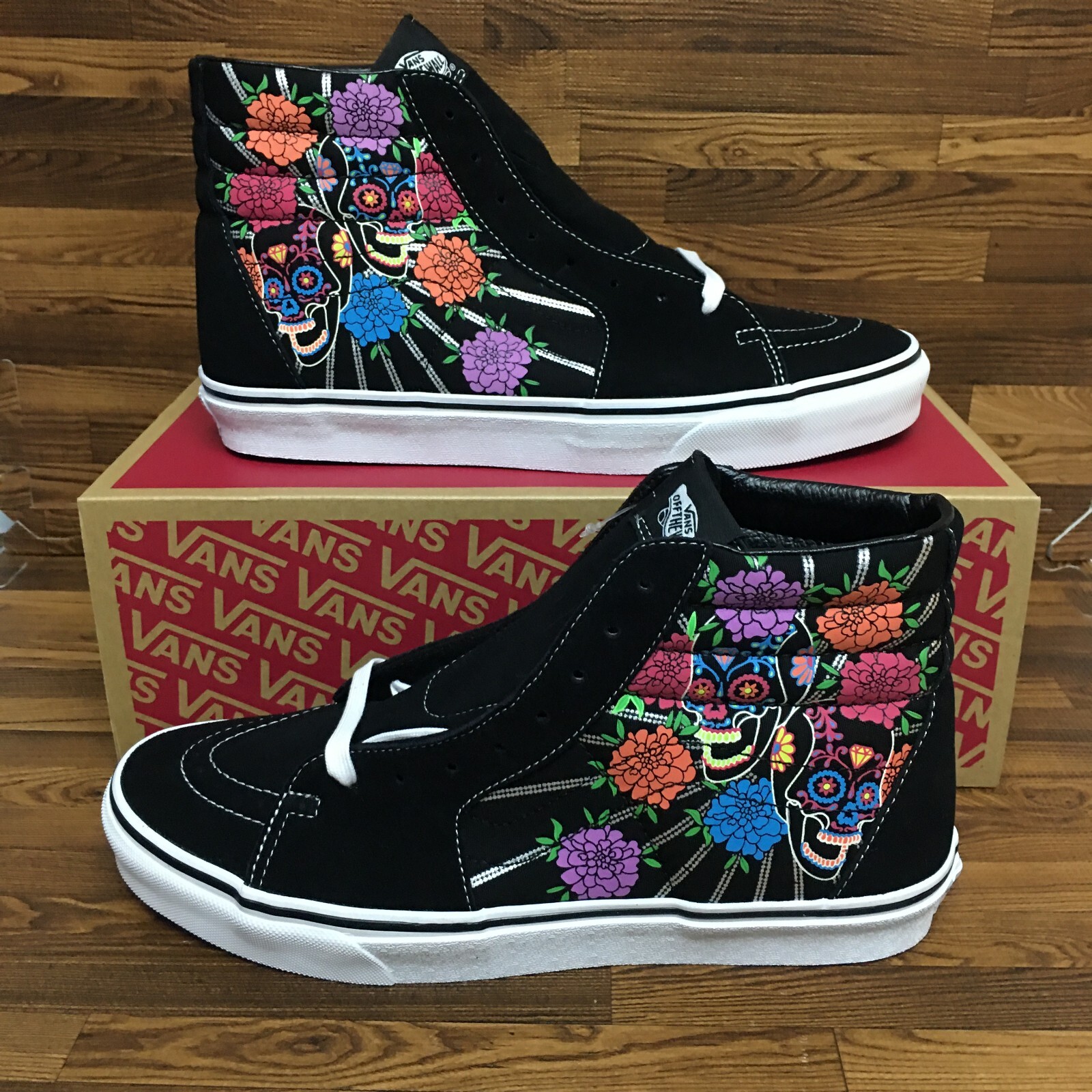 

Vans Sk8-Hi Dia De Los Muertos (мужской размер 11), черные светящиеся в темноте туфли #310, Черный, Vans Sk8-Hi