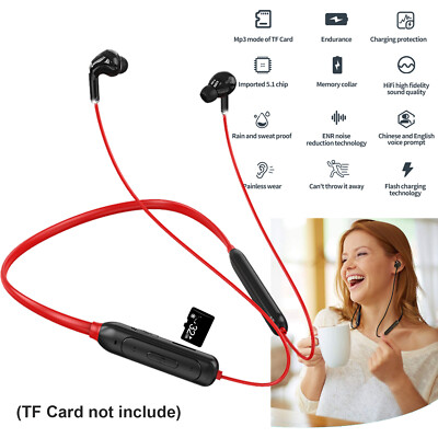 Bluetooth Headset Stereo Music Headphones Wireless Sports Neckband Earphones